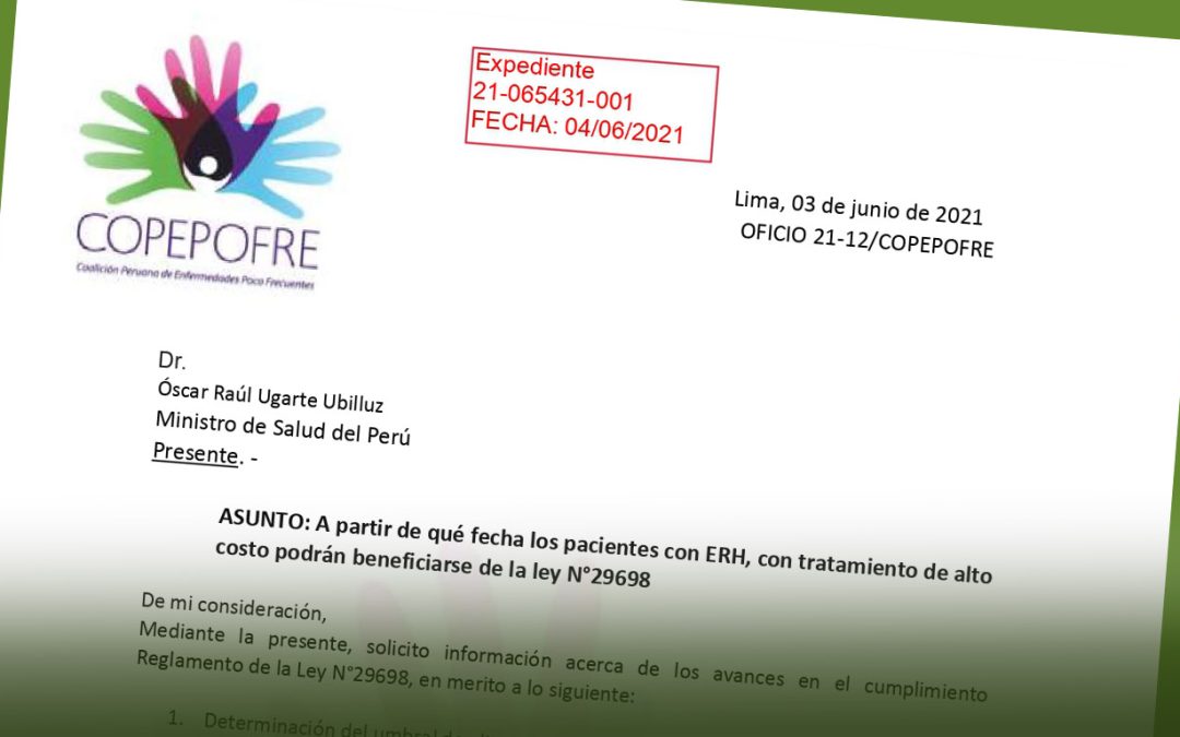 Solicitud al ministro de Salud para el informe del cumplimiento Reglamento de la Ley N°29698