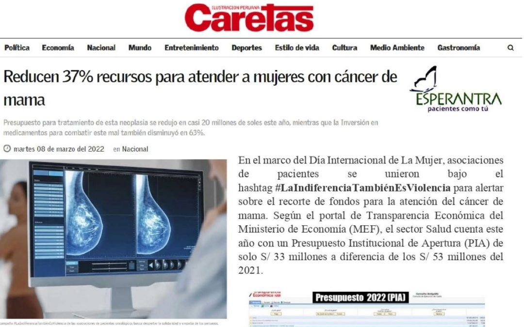 Revista Caretas entrevista a Karla Ruiz de Castilla para hablar sobre cáncer