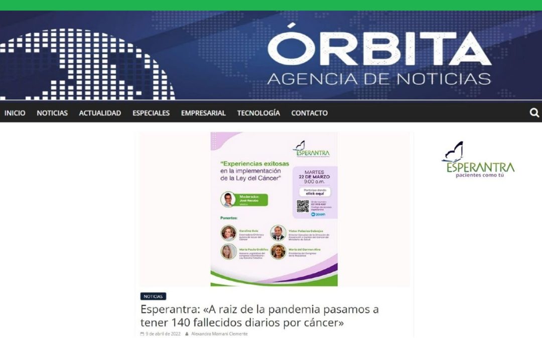 Órbita: «A raíz de la pandemia pasamos a tener 140 fallecidos diarios por cáncer»