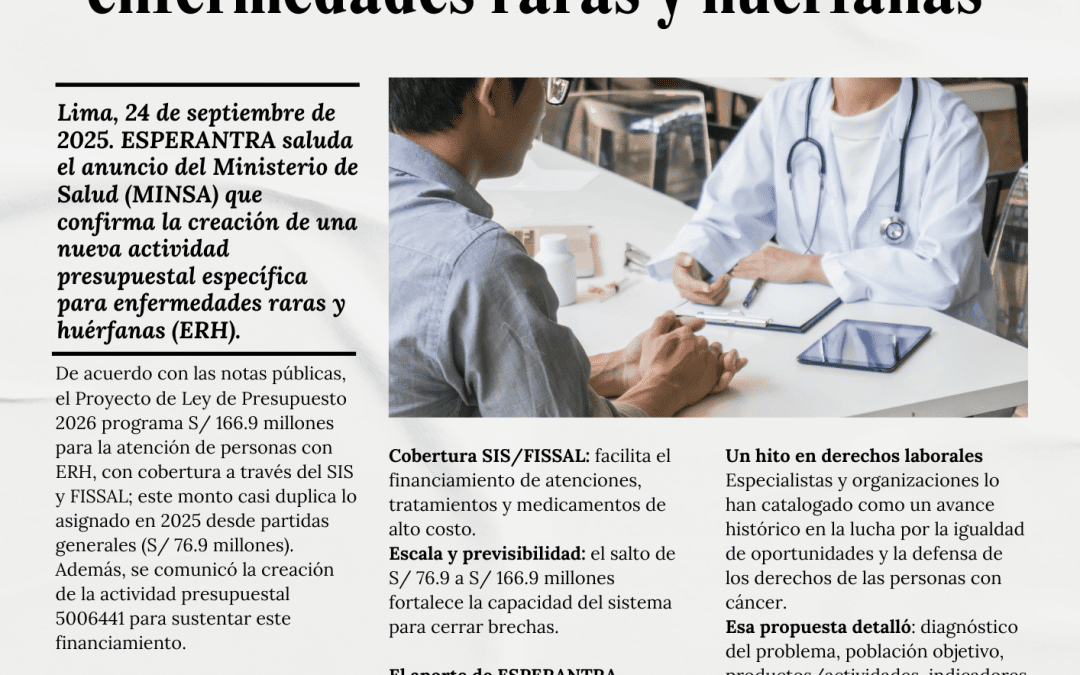  Buenas noticias para la comunidad de pacientes con enfermedades raras y huérfanas (ERH)